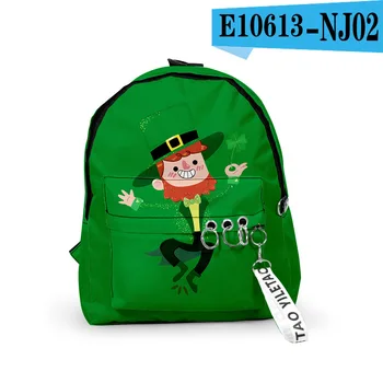 Boldog Szent Patrik Napja Írországban Hátizsák Iskola Táskák Mochila Utazási Csomagokat Szalag Gyűrű, Kör, Hátizsák Kis táskák Fiúk Lányok