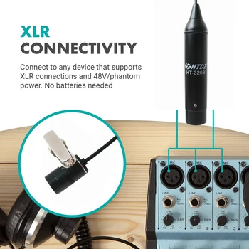 XLR Fantom Tápellátás Többirányú nyakkendőtű Mikrofon Tökéletes Videó Felvétel Podcasting Interjút a YouTube-Termelés