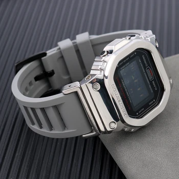 Fluor gumi watchband a G-SHOCK Casio kis doboz GM-5600 DW5600 DW5610 sorozat óraszíj 16mm szilikon csuklópánt öv