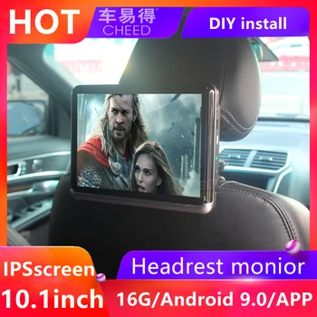 CHEED 10.1 Autó Fejtámla Monitor/2+16G/ Android 9.0 négymagos WIFI Támogatás TF Kártya U Lemez Bluetooth HD Videó Lejátszó
