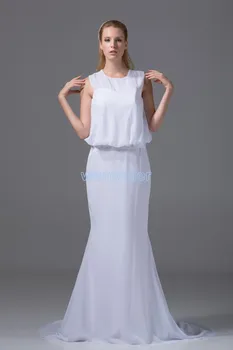 ingyenes szállítás az új divat hivatalos 2023 vestidos de noiva meleg ruhák molett nők estidos fehér, hosszú chiffon estélyi ruhák