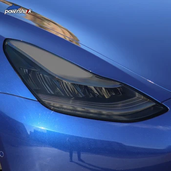 Autó Fényszóró Árnyalat Füstölt Fekete fóliát Mellső Fény hátsó Lámpa Átlátszó TPU Matrica A Tesla Model Y 2020 Tartozékok