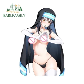EARLFAMILY 13cm x 8.6 cm-es Anime Szexi Lány, Autó Matrica, Vízálló Motoros Matrica Autó Ajtaját Védő Kreatív Fényvédő Dekoráció