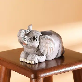 Elefánt Tolltartó Aranyos Asztal Dekoratív Műgyanta Szobor Otthoni Irodai Asztal Szervező Kreatív Smink Ecset, Olló Jogosultja