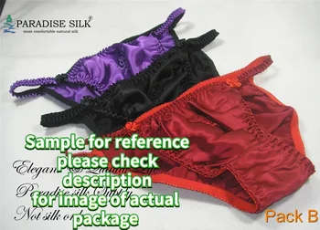 Különleges Ajánlat 3 Pár 100% Selyem Női String Bikini Bugyi Bugyi Méret M L XL XXL (W25