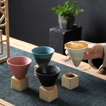 Kreatív Retro Kerámia Bögre Nyers Kerámia teáscsésze Japán Latte Húzza Virág Porcelán Csésze Kerámia Kávés pohár 200ml