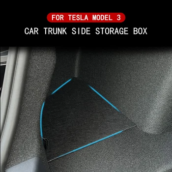 A Tesla Model 3 Model3 2022 2021 2020 Csomagtartó Oldalsó Tároló Rekeszek rakteret Hüvelyek TPE Doboz Boot Szervező A Szőnyeg Fedél