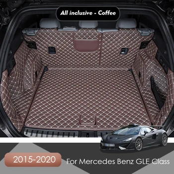 Bőr Egyedi Autó Csomagtartójában Szőnyeg Mercedes Benz GLE Osztály a 2015-2020 közötti Rakomány Bélés Belső Kiegészítők Csizma