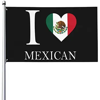 Szeretem a Mexikói Kert Zászló 3x5 Ft Decor Kültéri Zászló Alá Fél Felvonulás Szellő Haza Fade Bizonyíték Zászlók