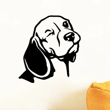 Beagle Fali Matrica Autó Laptop Dekoráció Vinyl Matrica , Kutya Fejét A Beagle Wall Art Freskó Nappali Fali Dekoráció