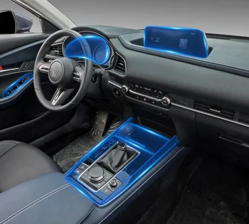 A Mazda CX-30 2020 2021 Autó Belső középkonzol Átlátszó TPU Védőfólia Anti-semmiből film navigációs Kiegészítők