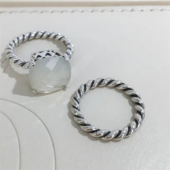 Magas Minőségű 925 Sterling Ezüst Kagyló Gyűrű Kő Szív Egyengetni pecsétgyűrű A Crystal Női Ajándék Ékszer anyák Napja