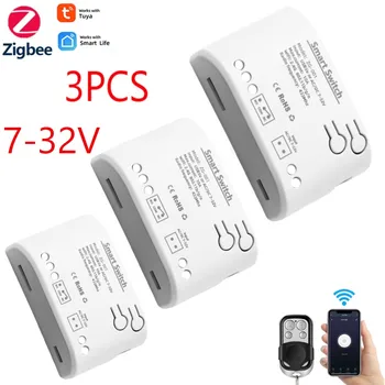 3PCS Tuya Zigbee Smart Switch Modul RF Control 7-32V 85-250V 1KRÓN Intelligens Otthon Breaker Érzékelő Shell