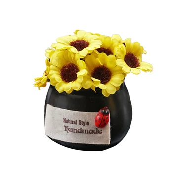 Autó Műszerfal Díszítés Mini Szimuláció Virág, Növény Dekoráció Kerámia & Ruhával 5.5*5.5*10cm