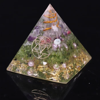 Természetes Olivin Orgon Piramis Energia Jóga Szimbólum Csakra Egyensúlyozó Kő Reiki Gyógyító Kristály Gyanta Szerencsés Ajándék