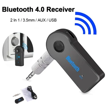 Vezeték nélküli Bluetooth 4.0 Vevő Adó Adapter 2 Az 1-ben 3,5 mm-es Jack Sztereó AUX USB Autós Zene Audio Fejhallgató Handfree Jeladó