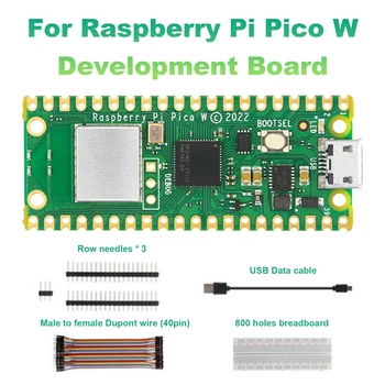 1Set Zöld PCB 51 X 21Mm Vezeték nélküli Wifi RP2040 Mikrokontroller A Raspberry Pi Pico W Fejlesztési Tanács Kibővített Bázis Készlet