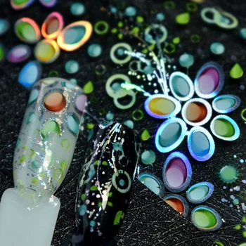 Nail Art Design Papír Fólia Átutalás Holo Vad virág Matrica Fólia Egyszerű DIY Manikűr Eszköz Roll átlátszó üveg