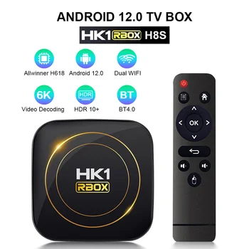 10DB Android 12.0 HK1 RBOX H8S TV BOX Allwinner H618 négymagos 6K 2.4 G/5G Wifi 2GB 4GB 64 gb-os BT4.0 HDR 10 Smart Media Player