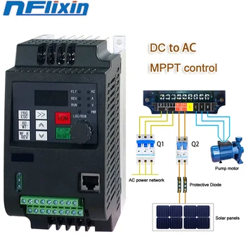 Napenergia Automata vízpumpa Inverter DC AC 0.75 kw-11kw 220V vagy 380V Kimeneti Változó Frekvencia Fordulatszám-szabályozó A Víz Szivattyú