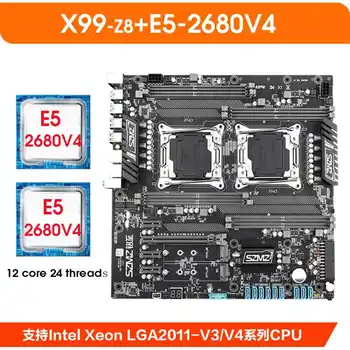 X99 Kettős Z8 alaplap KÉSZLET 2db XEON E5 2680 V4 Processzor támogatja a ddr4 REG ECC RAM