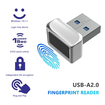 USB Ujjlenyomat Olvasó Modul Cink Ötvözet Biometrikus Zár Kiold Szkenner Lakat Biztonságos, több nyelven Beszélő Kényelmes kezelés a Laptop